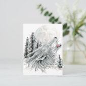 月の中の顔でハウリング ポストカード (スタンド正面)