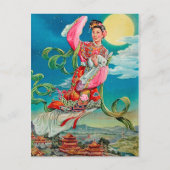 月の中国のな月の女神に飛ぶChang'eの嫦娥 ポストカード (正面)