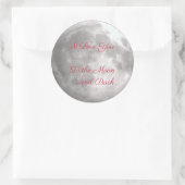 月の丸のステッカーにあなたを愛する ラウンドシール (バッグ)