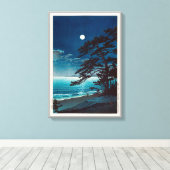 月の二宮海岸,川瀬巴水ムーンin二宮ビーチ,河瀬蓮井 キャンバスプリント (インサイチュ (ウッドフロア))