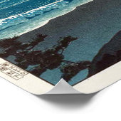 月の二宮海岸,川瀬巴水ムーンin二宮ビーチ,河瀬蓮井 ポスター (角)