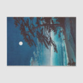 月の二宮海岸,川瀬巴水ムーンin二宮ビーチ，河瀬蓮井 薄葉紙 (正面)