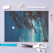 月の二宮海岸,川瀬巴水ムーンin二宮ビーチ,河瀬蓮井 薄葉紙 (クラフト)