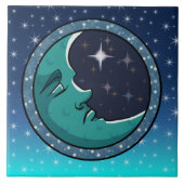 月の人の顔 タイル (正面)