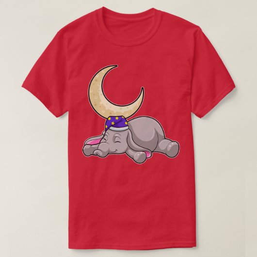 月の付いた象 Tシャツ (デザイン正面)