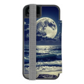 月の付いた電話デザイン INCIPIO iPhoneウォレットケース (フォリオ裏面)