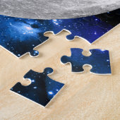 月の位相と白熱［赤熱］光を放つ宇宙の星， Vs 3 ジグソーパズル (側面)