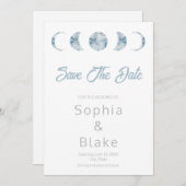 月の位相を極小化する天体の日付を保存 招待状 (正面/裏面)