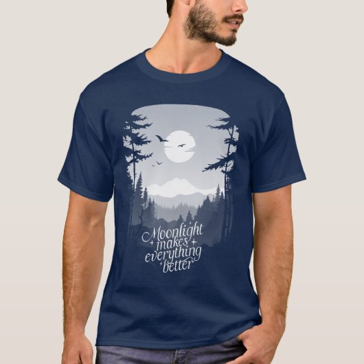 月の光が月の自然 Tシャツ (正面)