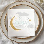 月の光とベビーの夢の赤ちゃんシャワー青 スタンダードカクテルナプキン