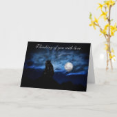 月の光に照らされた黒熊 カード (黄色い花)