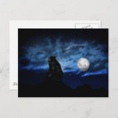 月の光に照らされた黒熊 ポストカード (正面/裏面)