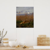 月の光に照らされて虎が群がる ポスター (キッチン)