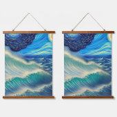 月の光に輝く青の海 吊り下げ型タペストリー (ダブル)