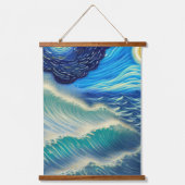 月の光に輝く青の海 吊り下げ型タペストリー (正面2)