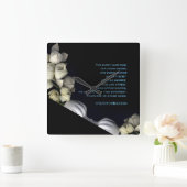 "月の光に黒いハートを宿す』& 疑念 スクエア壁時計 (ホーム)