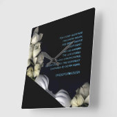 "月の光に黒いハートを宿す』& 疑念 スクエア壁時計 (傾斜)