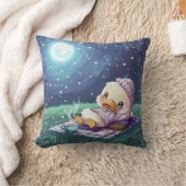 月の光の下でピクニックをする可愛いアヒル クッション (ブランケット)