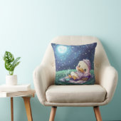 月の光の下でピクニックをする可愛いアヒル クッション (椅子)