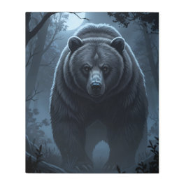 月の光の下で森の守護者を務める メタルプリント