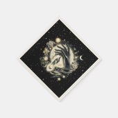 月の光の下で水晶を持つ手 スタンダードカクテルナプキン (角)