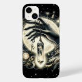 月の光の下で水晶を持つ手 Case-Mate iPhoneケース (裏面)