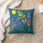 月の光の下の羽の優雅さ クッション (ブランケット)