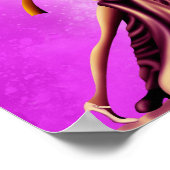 月の光の中で美しいカップルがタンゴを踊る ポスター (角)