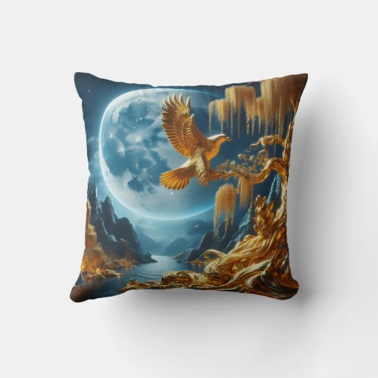 月の光の中のワシ クッション (裏面)