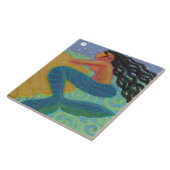 月の光の中の人魚絵画の抽象芸術 タイル (側面)