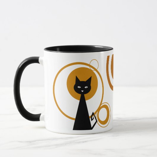月の光の中の黒猫 マグカップ (左)