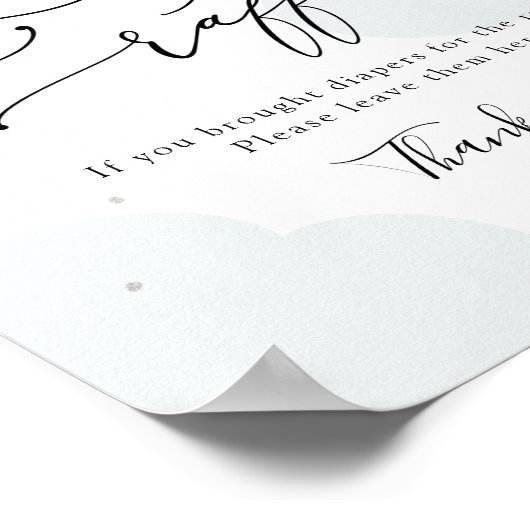 月の光る星おむつラッフルの看板の上 ポスター (角)