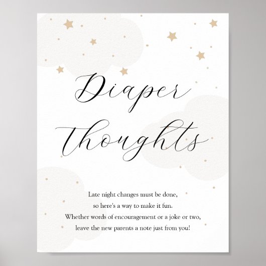 月の光る星の上に夜遅くのおむつ ポスター (正面)