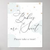 月の光る星の上のベビーは甘いトリート ポスター