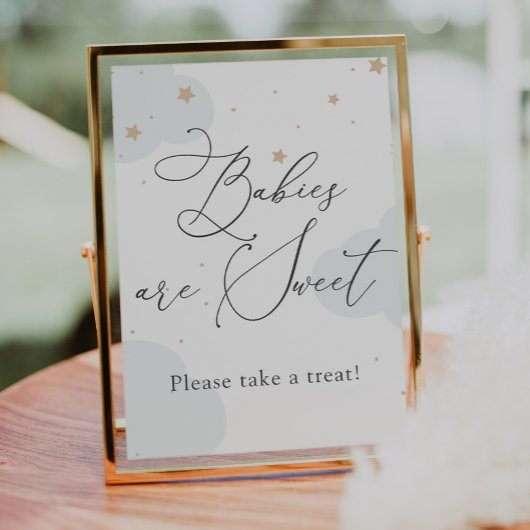 月の光る星の上のベビーは甘いトリート ポスター