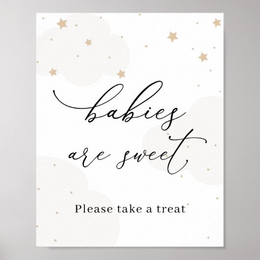 月の光る星の上のベビーは甘いトリート ポスター (正面)