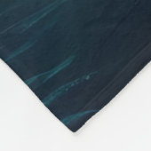 月の光る静寂：夜景の海景 フリースブランケット (角)