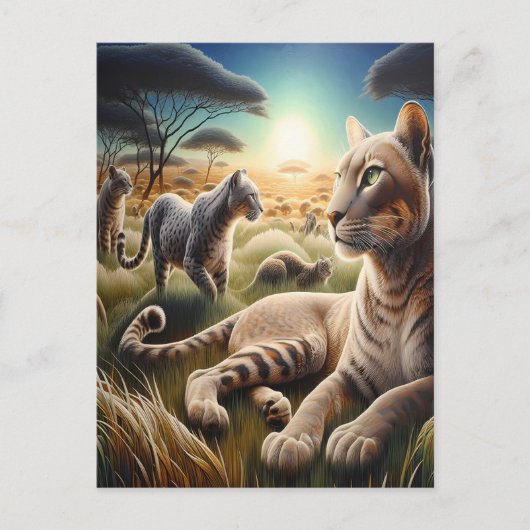 月の光を浴びた女王山 ポストカード (正面)