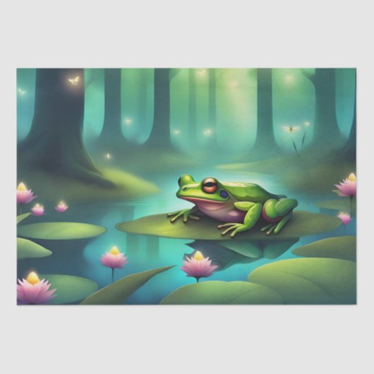 月の光を浴びた童話のカエルの切り離 薄葉紙 (正面)