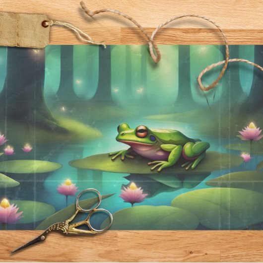 月の光を浴びた童話のカエルの切り離 薄葉紙