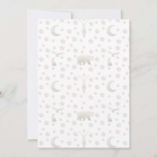 月の冒険の赤ん坊のシャワーの招待を越えて 招待状 (裏面)