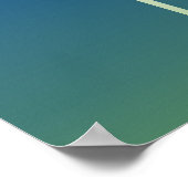 月の写真ディスプレイの従業員のフェードブルー ポスター (角)