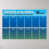 月の写真ディスプレイの従業員のフェードブルー ポスター (正面)