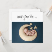 『月の写真入り』の「ゴッドファーザーベビー」になるか カード (正面/裏面インサイチュ)