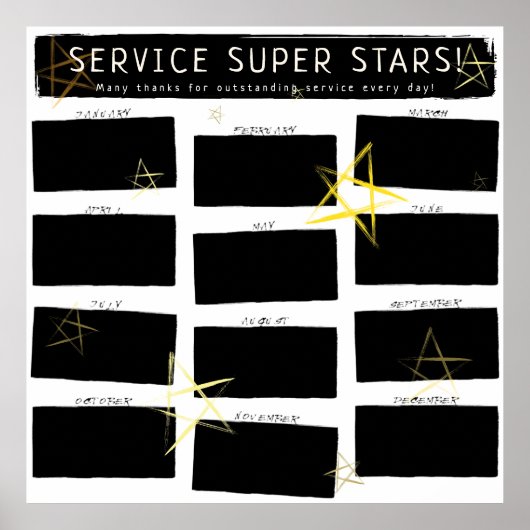 月の写真表示の複数従業員 ポスター (正面)