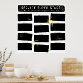 月の写真表示の複数従業員 ポスター (キッチン)