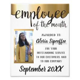 月の写真賞の証明書の従業員 フォトプリント           