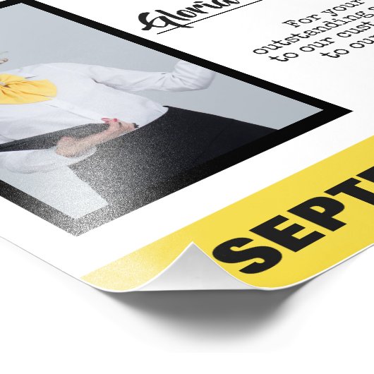 月の写真賞の証明書の従業員 フォトプリント            (角)