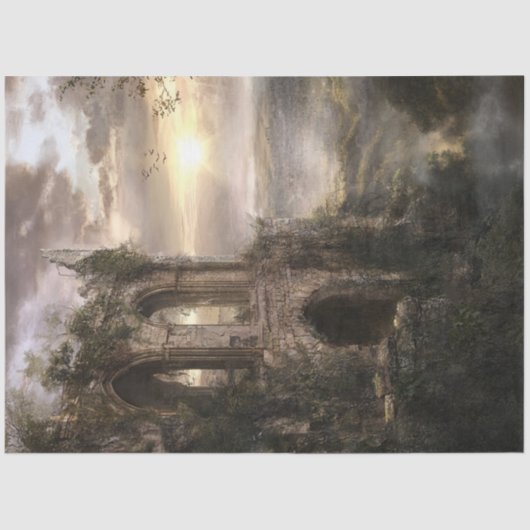 月の出で魔法のシーンの廃墟を切り離す 薄葉紙 (正面)