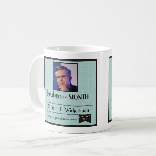 月の刺激のマグのカスタムな写真の従業員 コーヒーマグカップ (正面左)